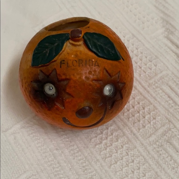 VTG  Florida souvenir orange toothpick holder - Picture 2 of 6